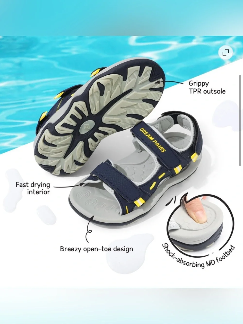 Boys DREAM PAIRS Athletic Sports Sandals
